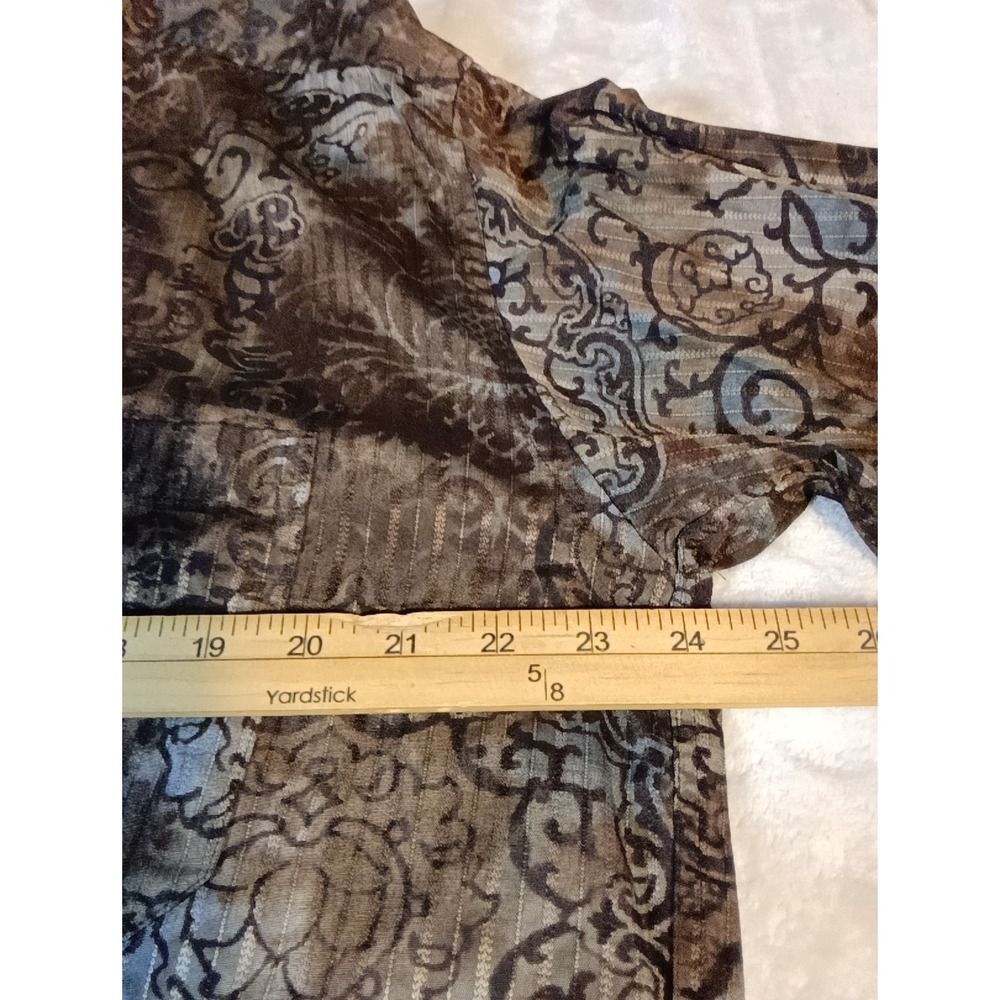 Georg Roth Los Angeles Mens XL Black/Brown Floral Long Sleeve Button Shirt 1772 - Picture 6 of 8